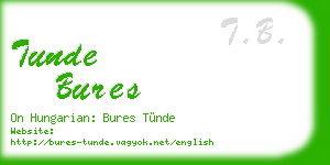 tunde bures business card